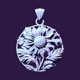 10.jpg STL file SUNFLOWER pendant for casting・3D printer model to download