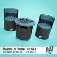 3.jpg STL file Oil drum furniture set - chair, table and sofa・3D print design to download, 89DSGN