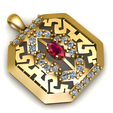 1.png GOLDEN CHAIN LOCKET PENDANT 3D PRINTABLE MODEL