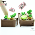 Cutie3D-Spring Vegetable Bed Fidget Clicker Keychain_01.png Cutie3D Spring Vegetable Bed Fidget Clicker Keychain - Porte-clés sac à dos mignon