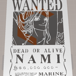Capture-d’écran-2023-03-09-094846.png STL file Wanted poster Nami・3D printing model to download