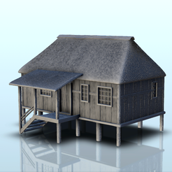 1.png STL-Datei Cabin on stilts with access stairs (1) - Pazifikkrieg WW2 Jungle Island Medieval Palm Beach Vietnam Viet Cong Iwo Jima Laos Cambodia・3D-druckbare Vorlage zum herunterladen