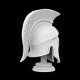 Helmet.1.jpg Spartan Helmet on Base 3D Print Model