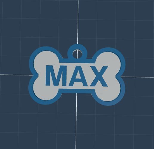 Max Pet Name Tag 3D model preview