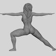 x.jpg Young Woman Practicing Yoga Lesson Doing Warrior Two 3D Print Model