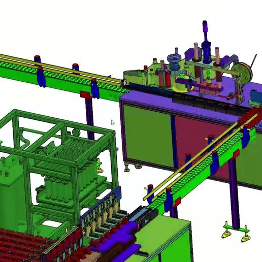 🍾 3D CAD Model Bottle Carton Packing Line with Robotic Sorting ...