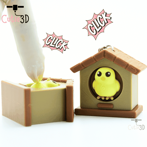 Cutie3D Spring Birdhouse Fidget Clicker Keychain - Cute Backpack Keychain