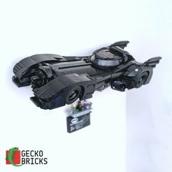 1.jpg STL file Gecko Bricks Wall Mount for Classic 1989 Batmobile 76139・3D printer model to download