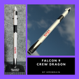 FALCON 9 CREW DRAGON BY KMOBRAIN Free STL file Falcon 9 Crew Dragon Scale 1:200 (Multi Parts)・3D print object to download, Kmobrain