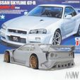 0004.jpg 3D file WIDEBODY KIT FOR SKYLINE R34 TAMIYA 1/24 MODELKIT・Template to download and 3D print