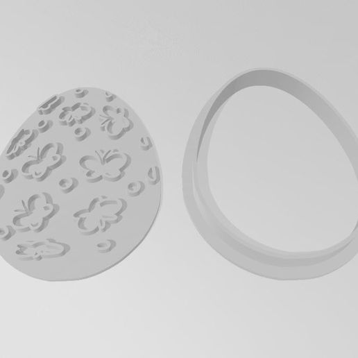 Cookie Cutter Easter Egg Butterflies 3D model