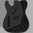 black.png Custom Fender Telecaster Spiral Gyroid Design Pattern Left Handed