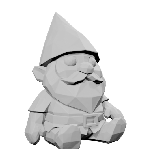📱 Polygonal Garden Gnome・ STL File for 3D printing・Cults