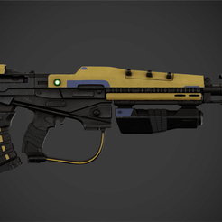 StrangerRifleFrontal.png STL file Exo-Stranger Rifle for Cosplay・Model to download and 3D print
