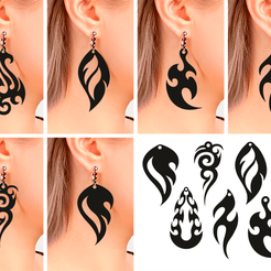 title1.png Free STL file Tribal Earrings・3D printable model to download