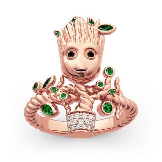 JCR 1008 Groot Tree Man Sterling Gold Ring 3D model