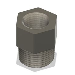 1.jpg Файл STL 1/2" FEMALE TO 3/4" MALE PIPE ADAPTOR FITTING・Шаблон для 3D-печати для загрузки