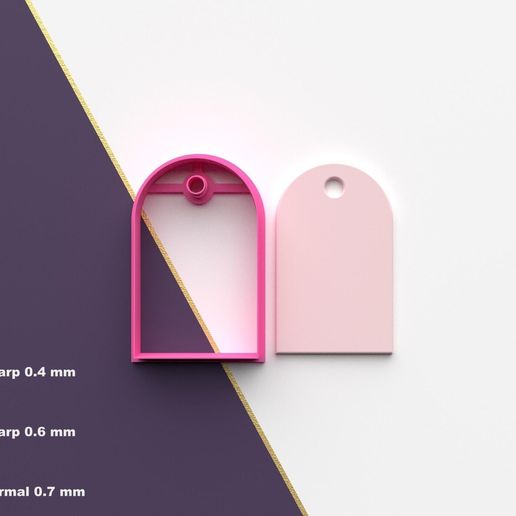 Digital STL File for Gift Tag Clay Cutter | Gift Tag Model 4 | 3D Printed Polymer Clay Tool| 7 Size, 3 Version Cut