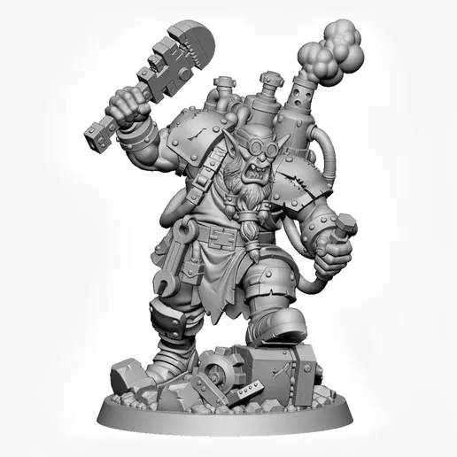 Orc 04 Engineer Mechanic with Wrench Sci-Fi Orc- 3D Print Model