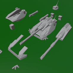 TurretPresentation.png Fichier STL Tourelle de char modulaire pour char Challenger des Royal Marines / Royal Engineers de science-fiction・Plan imprimable en 3D à télécharger
