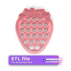 Popit-Strawberry-cookie-cutter.jpg STL file Popit Strawberry cookie cutter stl file・3D printing model to download