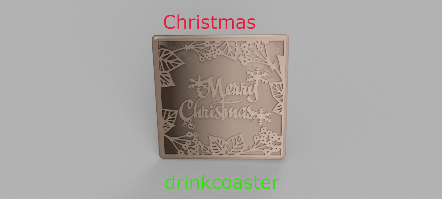 christmas-drinkcoaster-final.png Download free STL file Christmas drinkcoaster • 3D printer template, RaimonLab