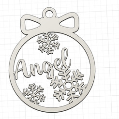 angel.png Archivo STL Adorno de Navidad con el nombre de Ángel・Objeto imprimible en 3D para descargar, Le-Studio2A
