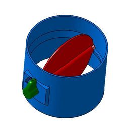 vanne-100-2.jpg STL file butterfly valve for 100 mm ducting・Model to download and 3D print