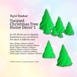 Cover-8.png Twisted Christmas Tree 1 Home Decor STL File - Digital Download -6 Sizes- Homeware, Minimalist Modern Design
