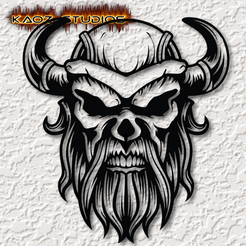 project_20231008_0919341-01.png VALHALLA SKULL WALL ART NORDIC VIKING SKULL WALL DECOR 2D Halloween Decor ART