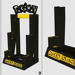 gba_gh_623cases_v2.png Free STL file Gameboy Advance game holder・3D print design to download
