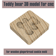 Teddy-bear-cookie-mold-3.png Molde de pão de mel Urso de peluche