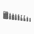 1.jpg 1/12 And 1/6 Scale Miniature Cleaning Bottle Set (8 piece) for Dollhouses and Miniature Projects (commercial license)