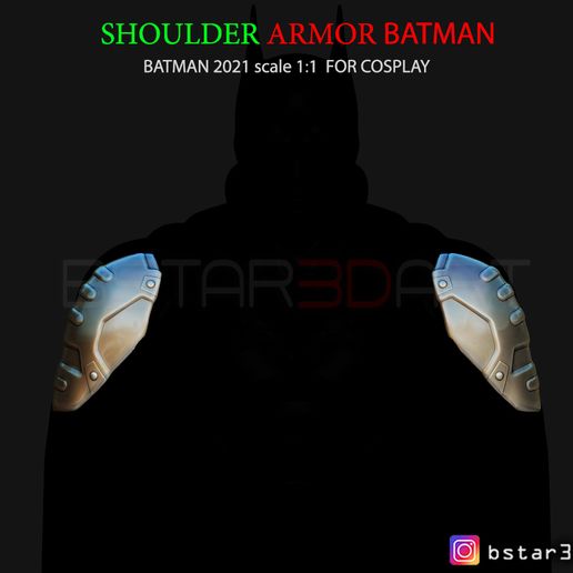 Скачать файл Stl Pauldron Armor Batman Shoulder Armor 2021 Robert Pattinson • Образец с 6915
