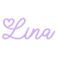 prenom_first_name_lina_3d.stl Nombre Lina - Decoración de pared o de mesa