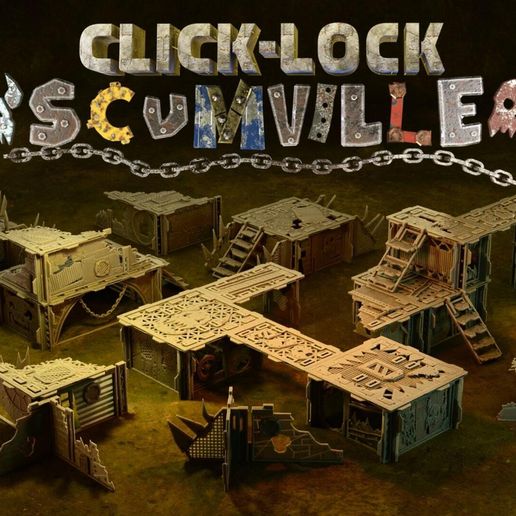 Click-Lock City – Scumville | Modular Wasteland Shanty Town STL Pack