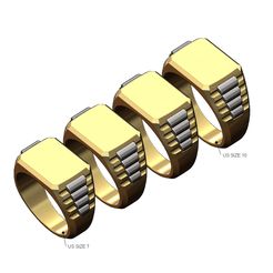 Recta-Presidential-link-Undulated-signet-size7to10-00.jpg STL file Rectangular presidential link inserts signet US sizes 7to10 3D print model・3D printable model to download