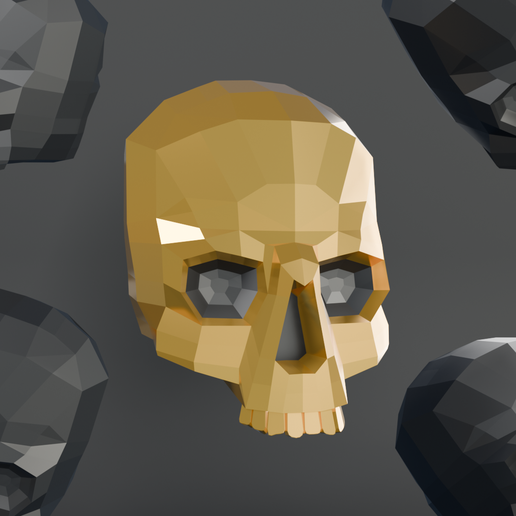 SkullGold_2.png La calavera maciza: Objeto icónico de baja poligonización