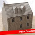 Digital-Download-WW2-Normandy-House-Type-3-28mm-Printable-Terrain-Wargaming-Tabletop-Front-View.jpg France Double Storey Village House Type 3