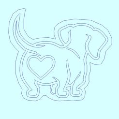 sausage-dog-image-2.jpg Download STL file Stamp dachshund (sausage dog) with heart STL • 3D printable model, dalejbro