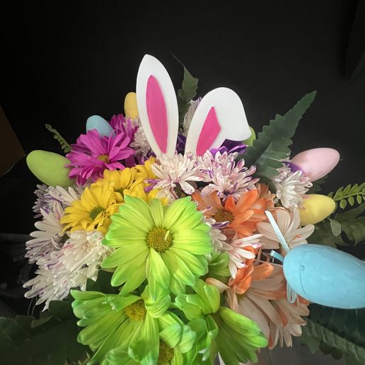 3D Bunny Ear Pick for Flowers – Easter Spring Bouquet Decor STL - 3D model önizlemesi