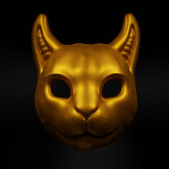 STL file Black Cat Mask 🐱・3D printer design to download・Cults