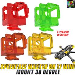 1-SpeedyBee-Master-5-HD-GH-11-Mini-30-Degree.jpg STL-Datei SpeedyBee Master 5 Rahmen GOPRO HERO 11 MINI 30 DEGREE MOUNT・Vorlage für 3D-Druck zum herunterladen