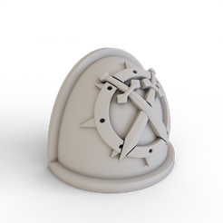 Mk4-Shoulder-Pad-Dark-Angels-Deathwing-1.png Fichier STL Épaulière pour armure MKIV (Dark Angels - Deathwing)・Modèle à imprimer en 3D à télécharger