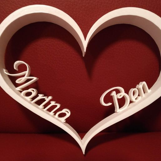 Download Stl File Customized Heart With Personalized Names 3d Printable Design Cults