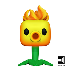 PEA-SHOOTER-FIRE-01.png Archivo 3D PEA SHOOTER FIRE PVZ FUNKO POP TOYART・Modelo imprimible en 3D para descargar