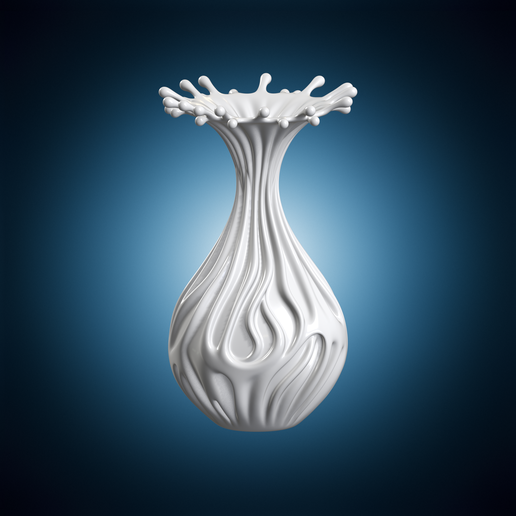 Teardrop Splash Vase 3D Print Model