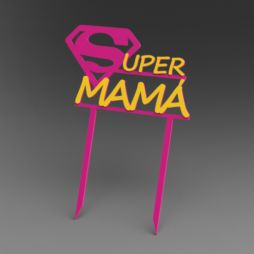 Super Mom Topper 3D model