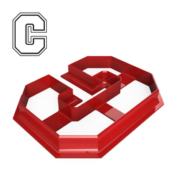 Varsity-C-1.png STL file Varsity Style Letter C Cookie Cutter・3D print object to download