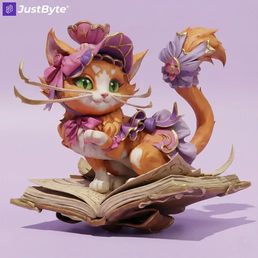 👾 Yuumi – League of Legends 3D Printable STL Model with Display